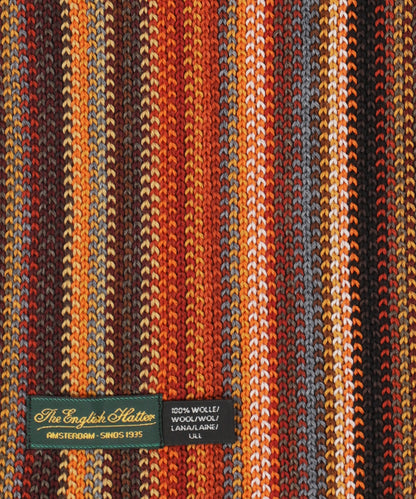 Sjaal gebreid 26X180 cm | Oranje Multi