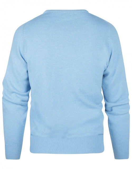 William Lockie Ronde Hals Lamswol Pullover | Blue Sky
