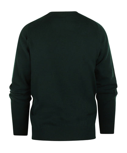 William Lockie Round Neck Lambswool Pullover | Tartan Green