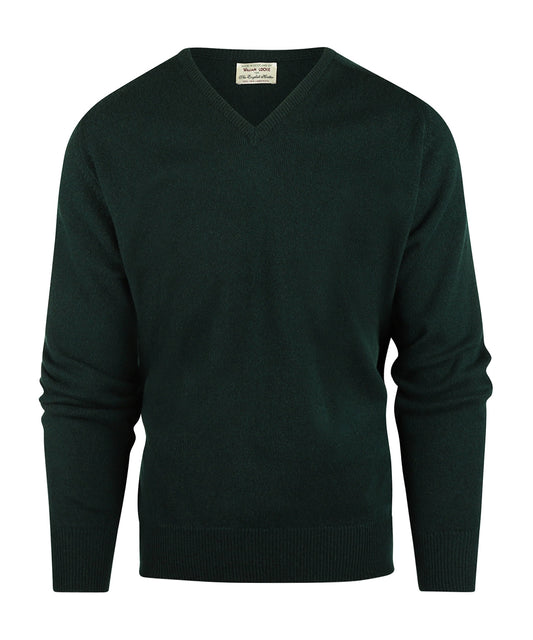 V-Hals Lamswol | Tartan Green
