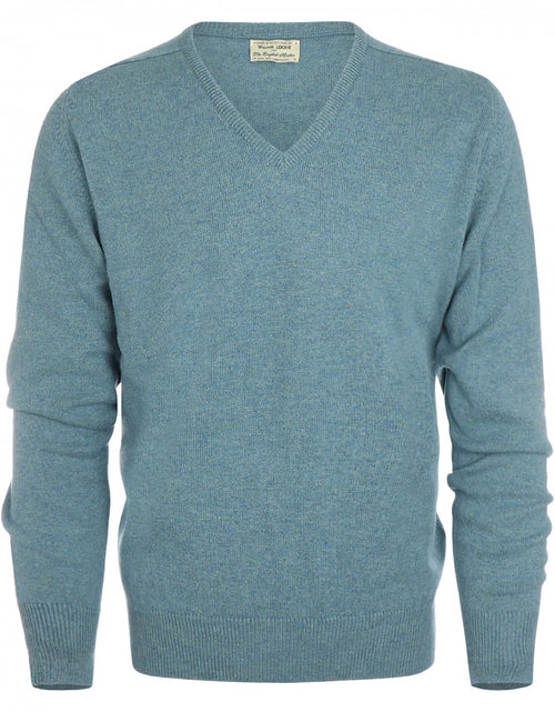 William Lockie V-hals Lamswol Pullover | Lovat