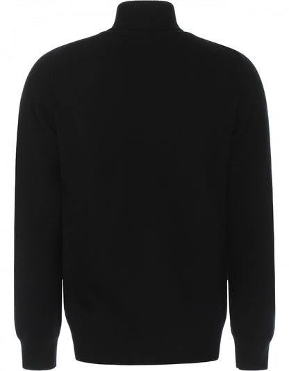 William Lockie Rollkragenpullover aus Lammwolle | Schwarz