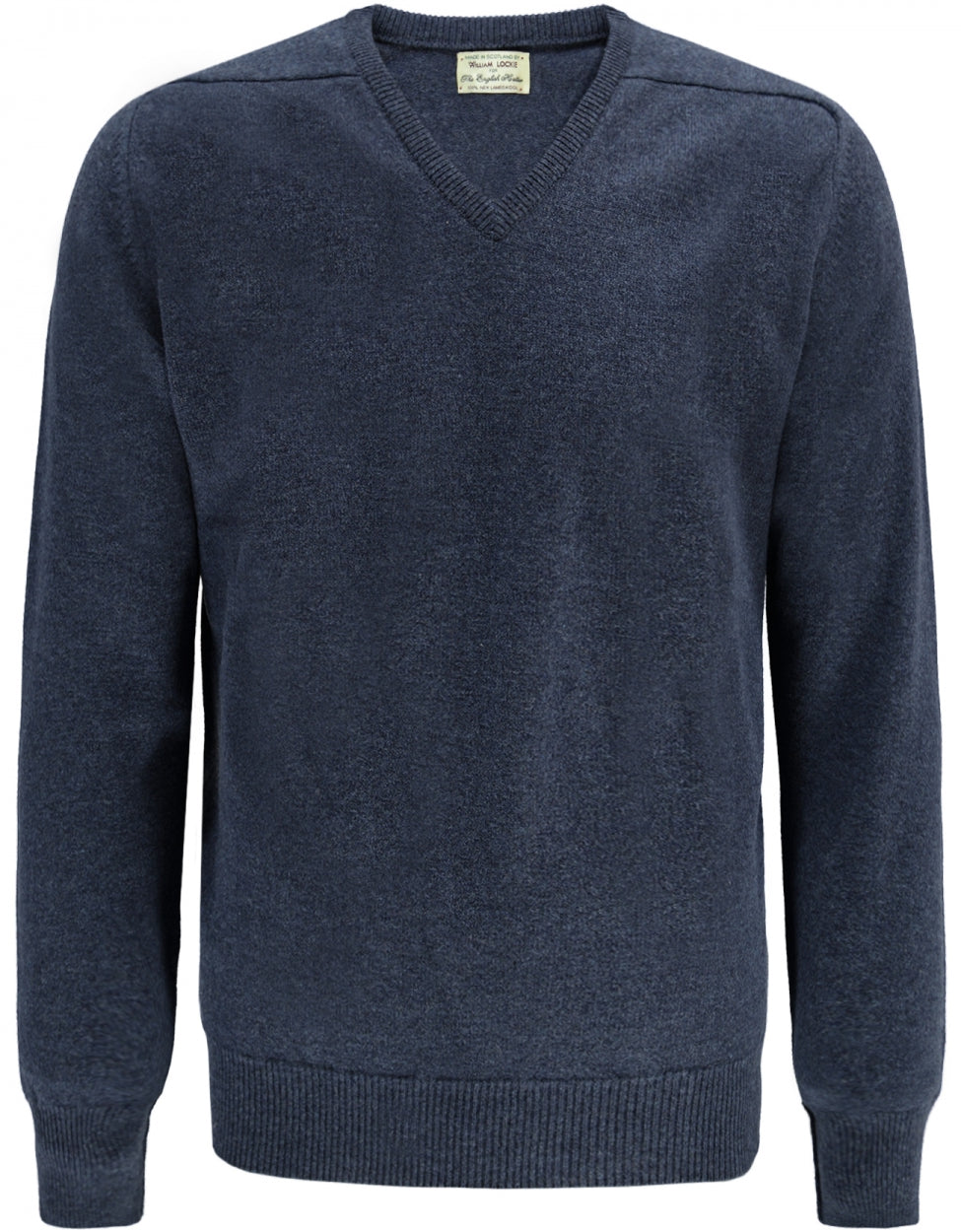 Pullover Lambswool dutch fit v-neck | Oxford Blue