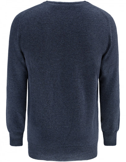 Pullover Lambswool dutch fit v-neck | Oxford Blue