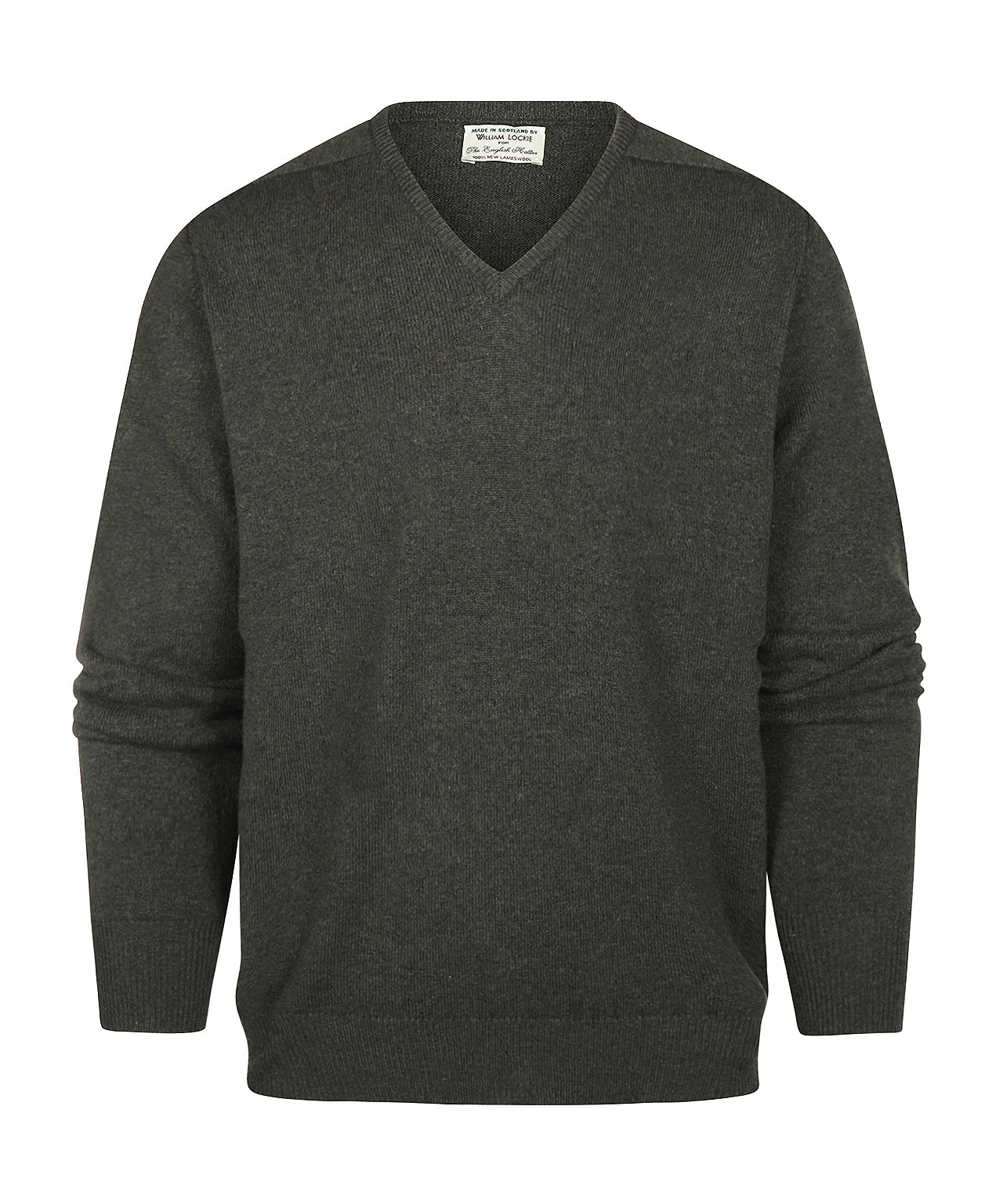 Lamswollen V-Hals Pullover Dutch Fit | Seaweed