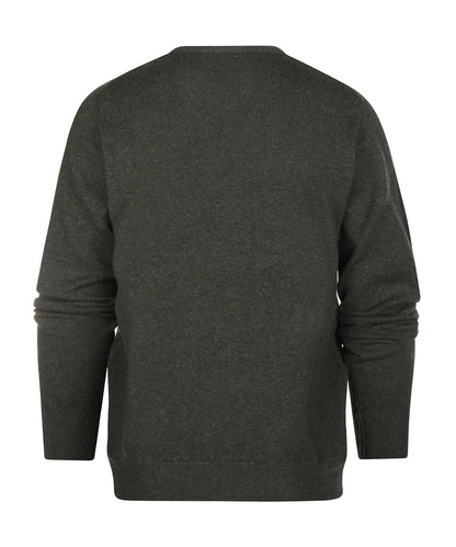 Lamswollen V-Hals Pullover Dutch Fit | Seaweed