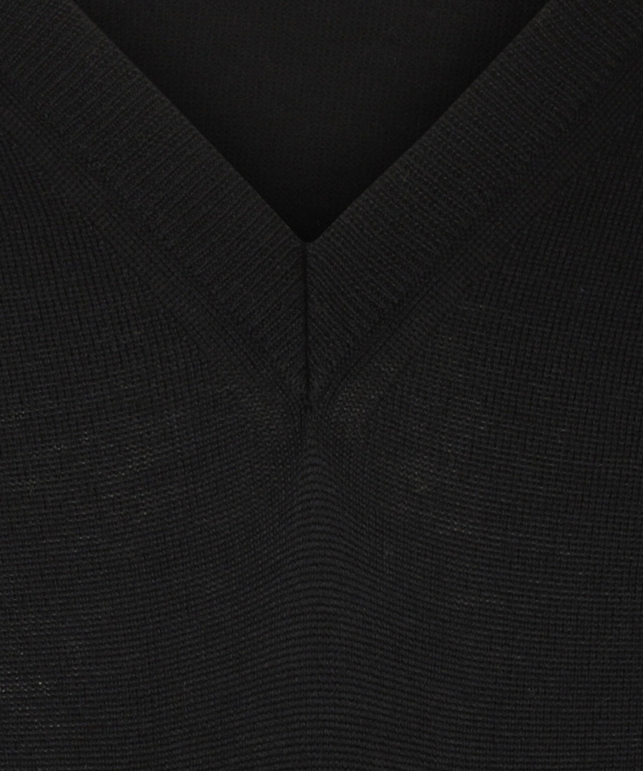 Merinowollpullover mit V-Ausschnitt | Schwarz
