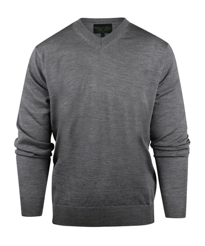 Merino wool v-neck sweater | Grey