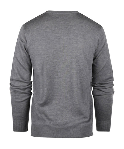 Merinowollpullover mit V-Ausschnitt | Mittelgrau