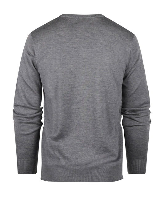 Merino V-Hals Pullover | Midden Grijs