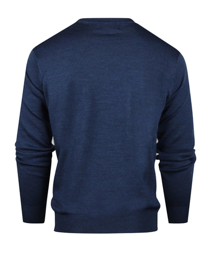 Merinowollpullover mit V-Ausschnitt | Blau