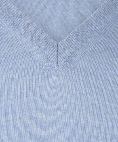 Merino wool v-neck sweater | Light Blue