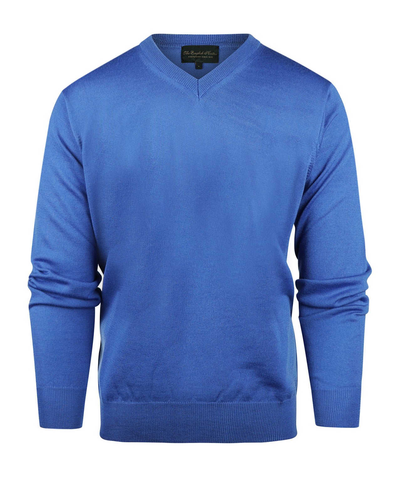 Merinowollpullover mit V-Ausschnitt | Blau