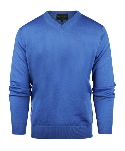 Merino V-Hals Pullover | Blauw