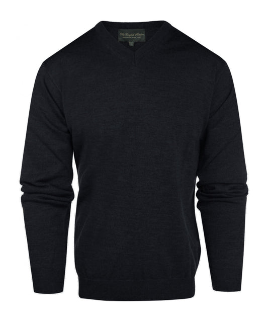 Merino V-Hals Pullover | Blauwgrijs
