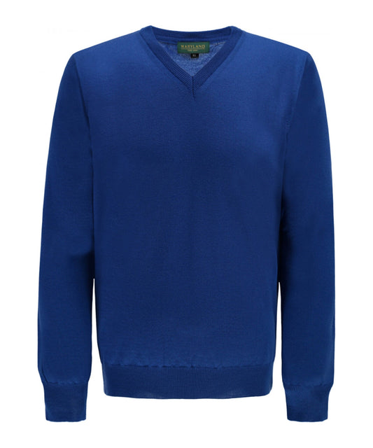 Merino V-Hals Pullover | Kobalt