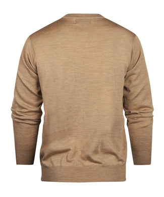 Pullover merino wol v-hals | Bruin