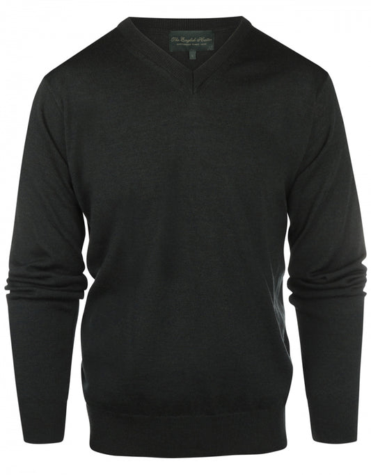 Merino V-Hals Pullover | Donker Groen