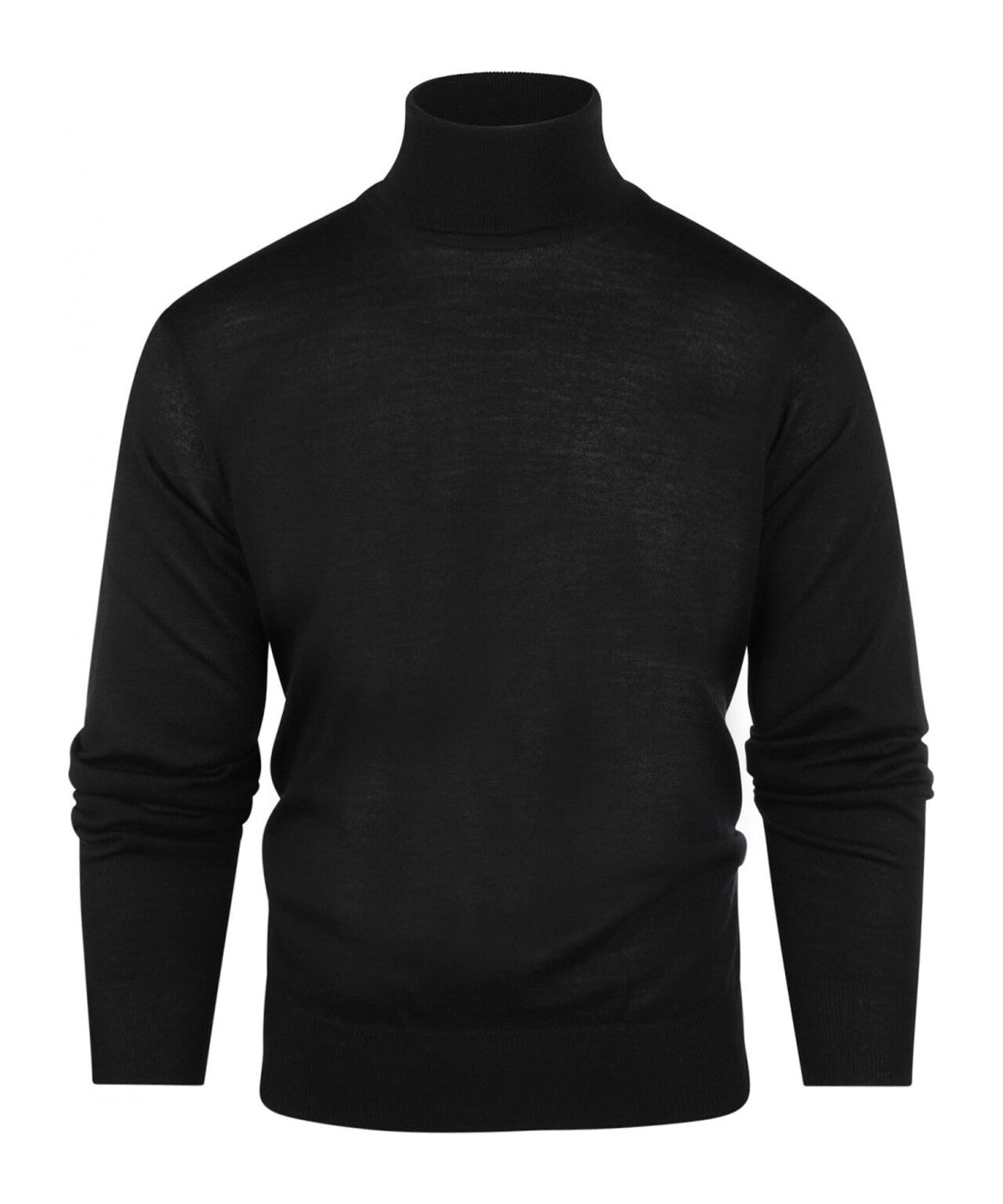 Merino Roll Neck Pullover | Zwart