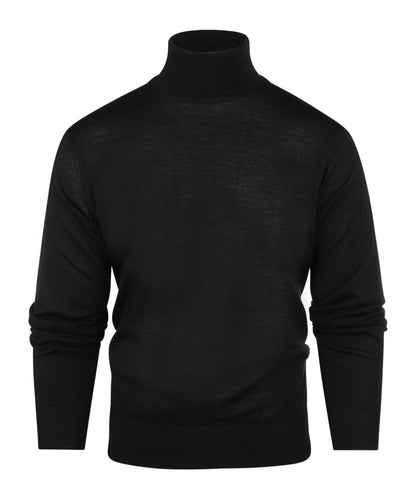 Merino Roll Neck Pullover | Zwart