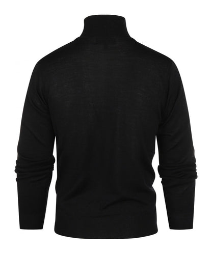 Merino Roll Neck Pullover | Zwart