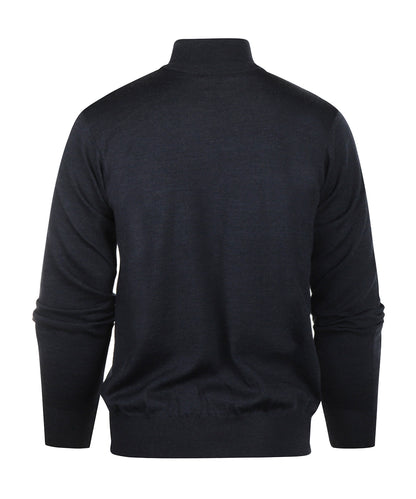 Merino Roll Neck Pullover | Blauw Grijs