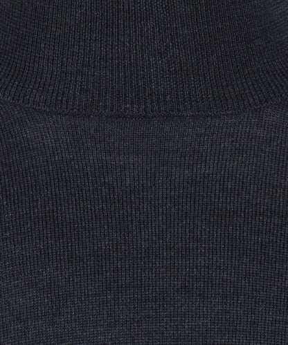 Merino Roll Neck Pullover | Blauw Grijs