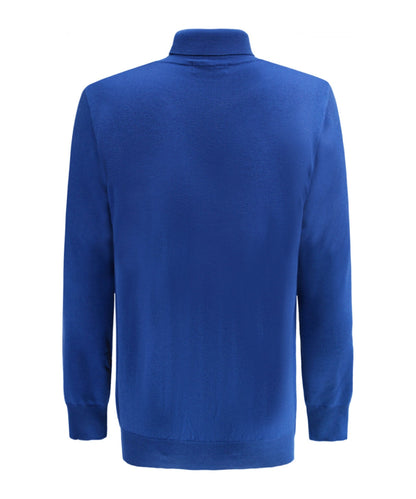 Rollkragenpullover aus Merinowolle | Kobalt