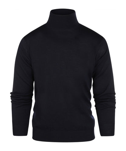 Merino Roll Neck Pullover | Navy