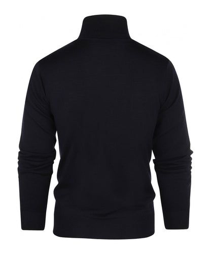 Merino Roll Neck Pullover | Navy