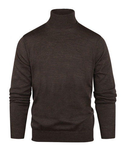 Rollkragenpullover aus Merinowolle | Dunkelbraun