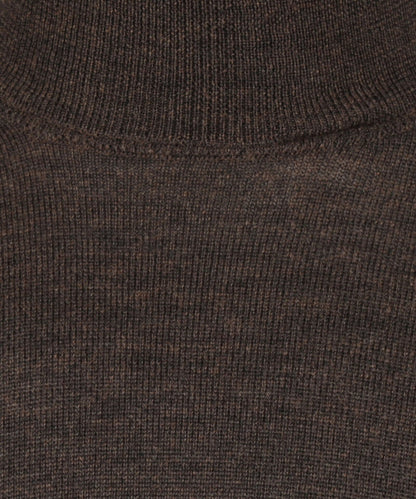 Rollkragenpullover aus Merinowolle | Dunkelbraun