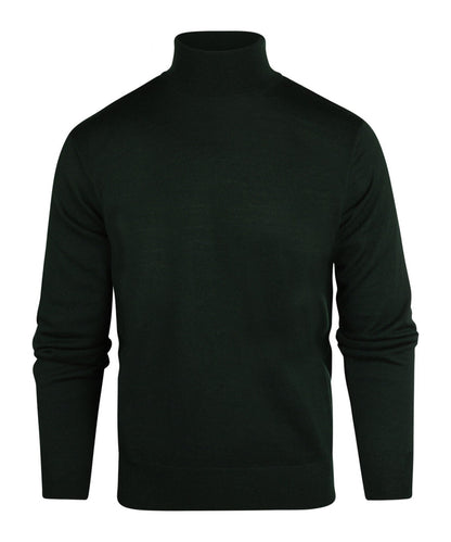 Merino Roll Neck Pullover | Fles Groen