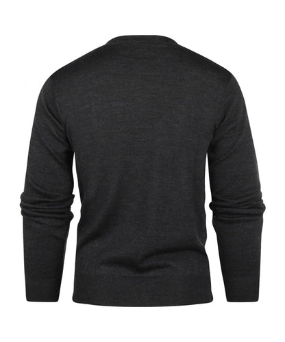 Merinowollpullover mit Rundhalsausschnitt | Anthrazit