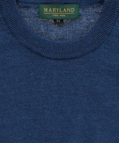 Merinowollpullover mit Rundhalsausschnitt | Blau