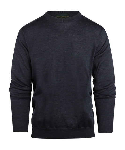 Merino O-Hals | Blauw Grijs