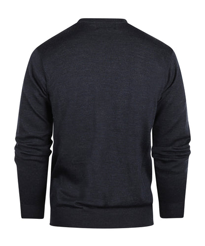 Merinowollpullover mit Rundhalsausschnitt | Blaugrau