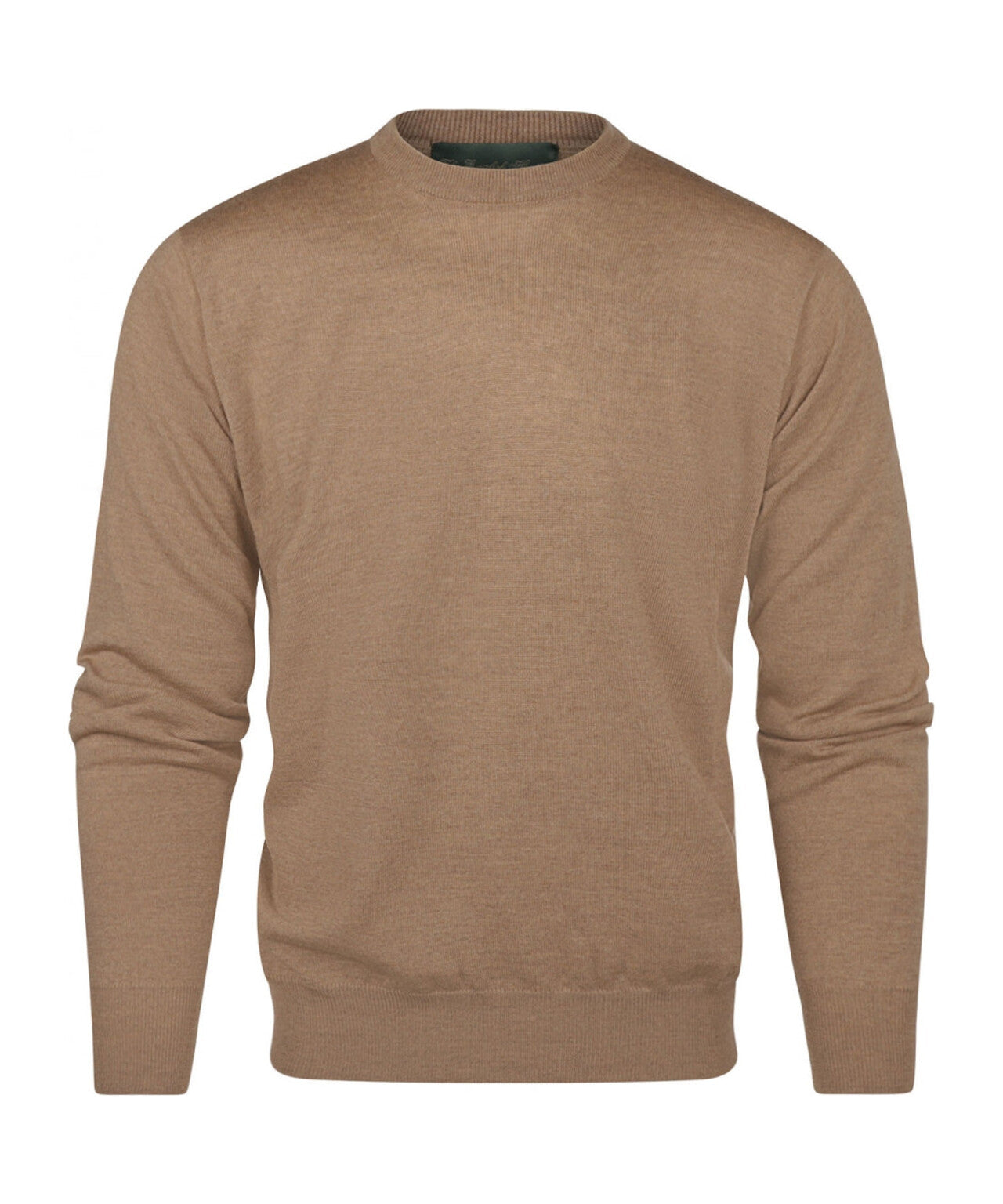 Merinowollpullover mit Rundhalsausschnitt | Kamel