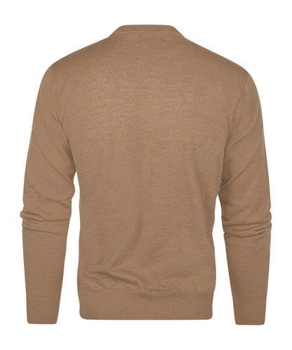 Merinowollpullover mit Rundhalsausschnitt | Kamel