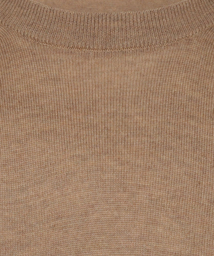 Merinowollpullover mit Rundhalsausschnitt | Kamel