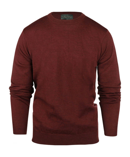 Merinowollpullover mit Rundhalsausschnitt | Bordeaux