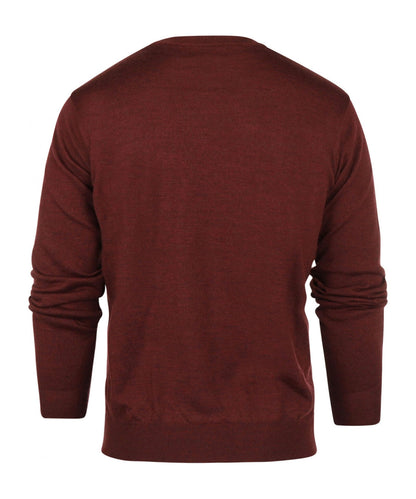 Merinowollpullover mit Rundhalsausschnitt | Bordeaux