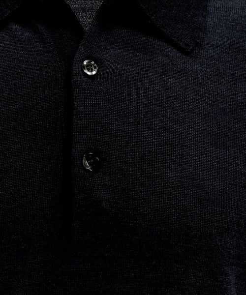 Pullover polo merino wol | Zwart