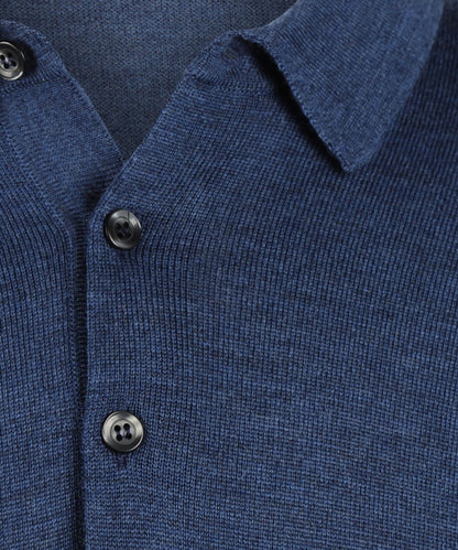 Polo-Pullover aus Merinowolle | Blau