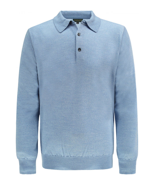 Merino Polo Pullover | Licht Blauw