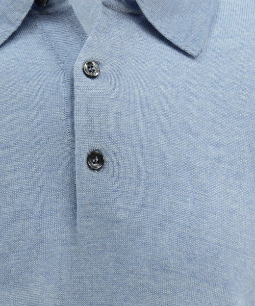 Pullover polo merino wol | Licht Blauw