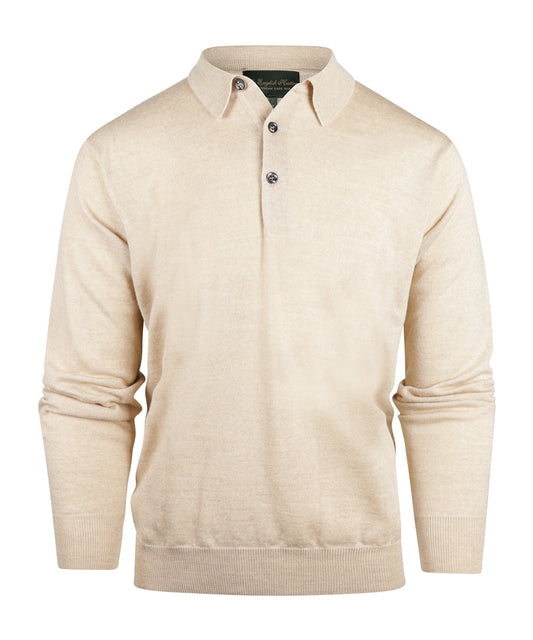 Merino Polo Pullover | Beige
