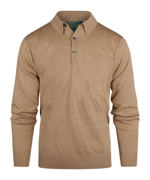 Pullover polo merino wol | Camel