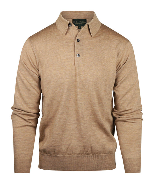 Merino Polo Pullover | Camel