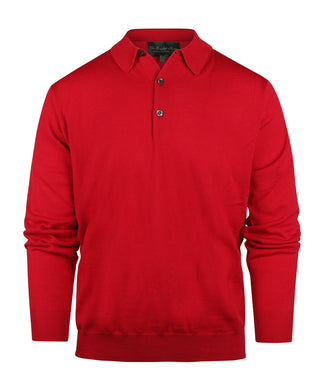 Pullover polo merino wol | Rood